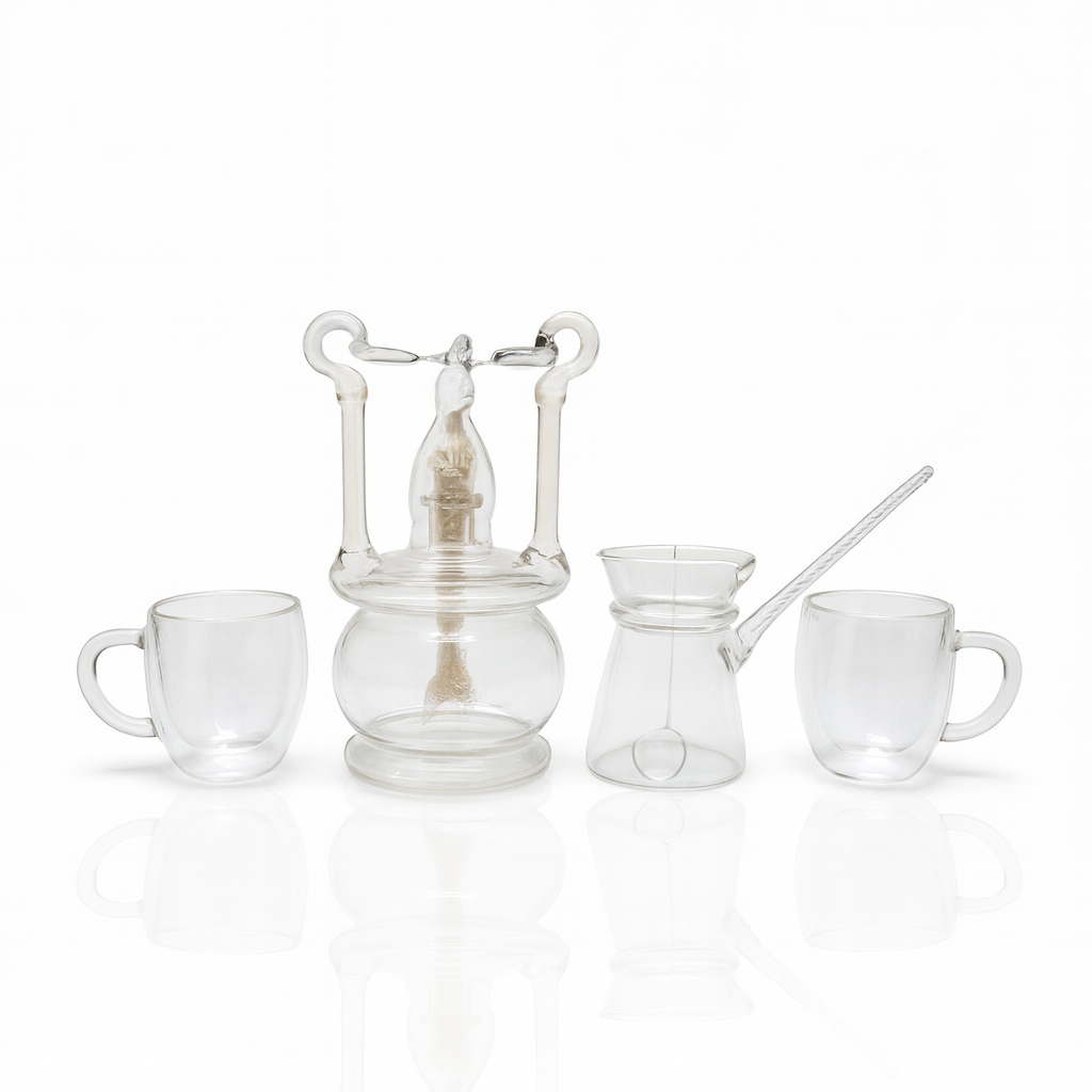 طقم قهوه بيركس شفاف 