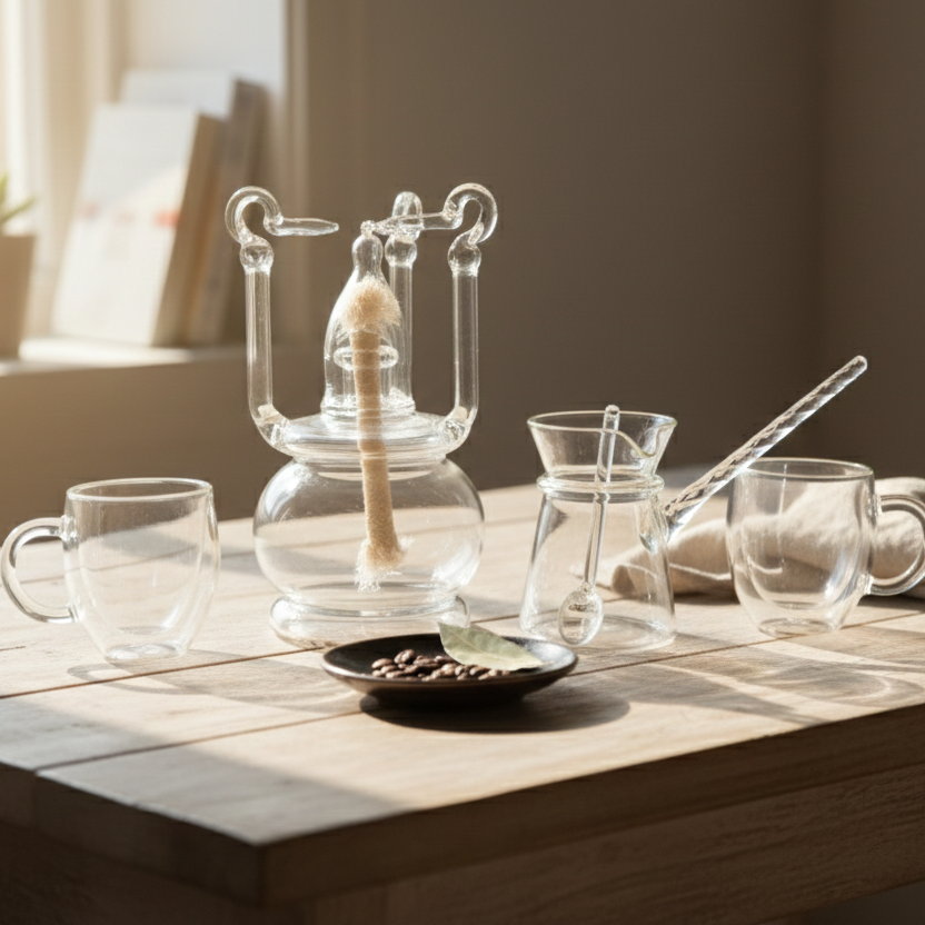 طقم قهوه بيركس شفاف 