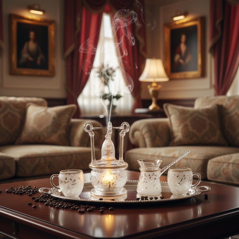 طقم قهوه بيركس حروف ذهب